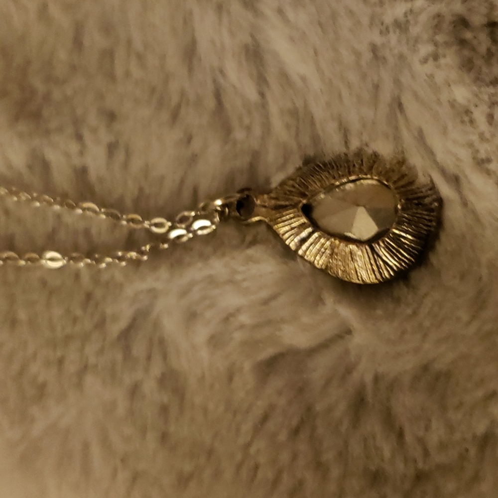 Silver necklace with blue jewel - Picture 3 of 5